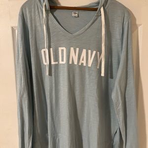 Old Navy extra large light blue hooded long sleeve T-shirt